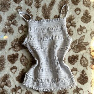 H&M white ruffled tank top